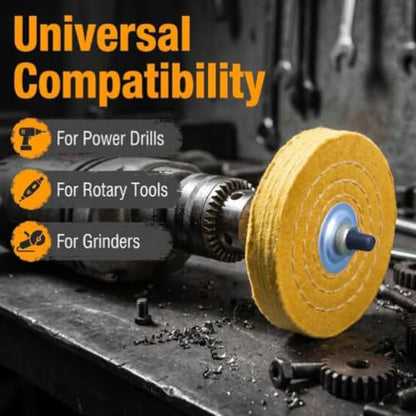 7 Pcs 3 Inch Buffing Polishing Wheel with 3/8'' Arbor Hole