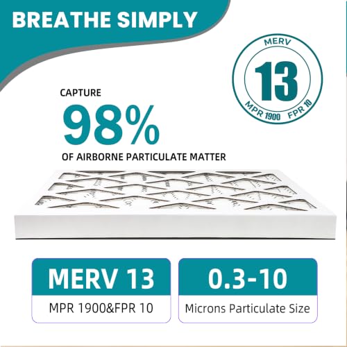 24x30x1 MERV 13 (6-Pack) Pleated Air Filter (Actual Size: 23.75"x29.75"x0.75") MPR 1900 & FPR 10, Furnace Air Filters 24x30x1 air filter - size: 24x30x1 6-Pack