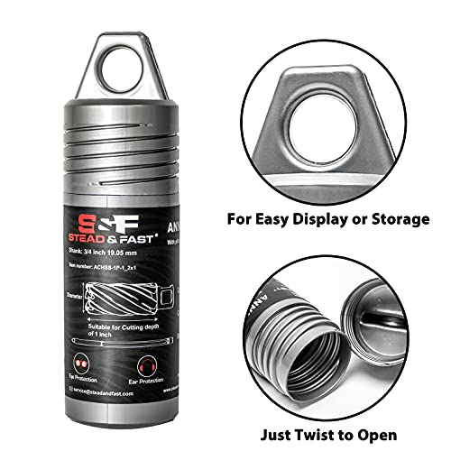 S&F STEAD & FAST Annular Cutter with Pilot Pin 1/2" x 1" DOC, Mag Drill Bit - size: 1/2" x 1"