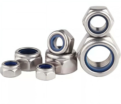 M12-1.75mm Locknuts,24PCS 304 (A2-70) Stainless Steel Nylon Insert Lock Nuts,Standard Metric Thread Nylock Nuts - size: M12-1.75mm 24PCS