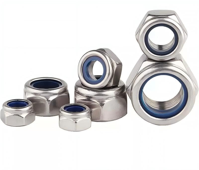 M12-1.75mm Locknuts, 12PCS 304 (A2-70) Stainless Steel Nylon Insert Lock Nuts,Standard Metric Thread Nylock Nuts - size: M12-1.75mm 12PCS