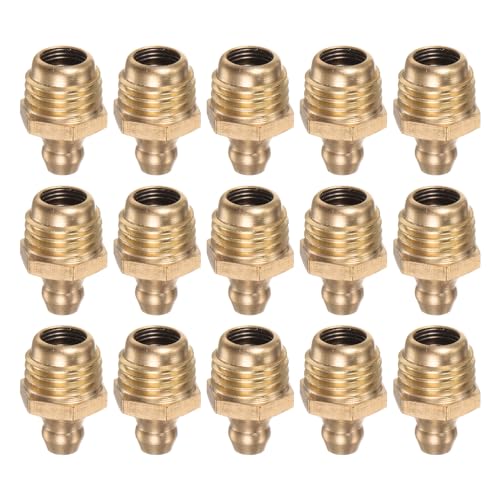 HARFINGTON 15pcs Brass Straight Grease Fitting M12x1.5mm Metric Thread Hydraulic Grease Nipple Accessories for Car - size: M12x1.5
