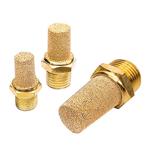 Beduan 3Pcs Pneumatic Brass Exhaust Muffler Filter,3/4" Male Thread Hex Sintered Silencer Air Line Fitting - size: 3/4" NPT ( 3 Pcs)