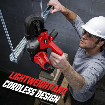 2-1/2" Cordless Band Saw Compatible with Milwaukee 18V Battery (Tool Only) - color: Red