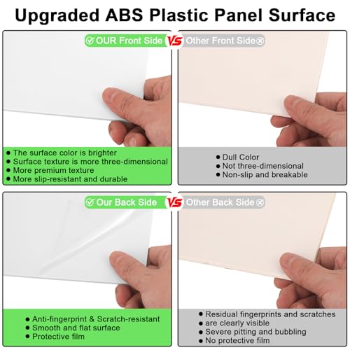 White ABS Plastic Sheet 16" x 20" x 1/4" Thick White Rigid Thermoplastic Sheet (Upgrade Surface) 6MM Flexible High Tensile Large ABS Moldable Plastic Panel for Crafts, DIY, Signs - color: White, size: 16" x 20" x 1/4"