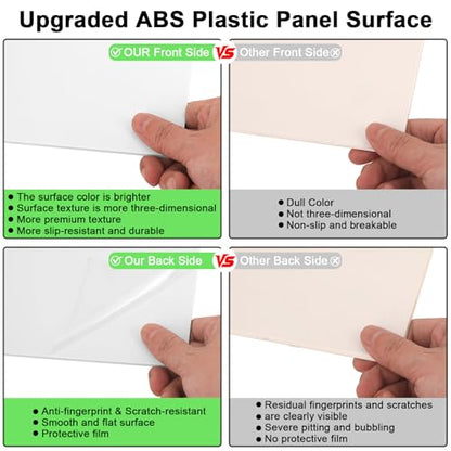 White ABS Plastic Sheet 16" x 20" x 1/4" Thick White Rigid Thermoplastic Sheet (Upgrade Surface) 6MM Flexible High Tensile Large ABS Moldable Plastic Panel for Crafts, DIY, Signs - color: White, size: 16" x 20" x 1/4"