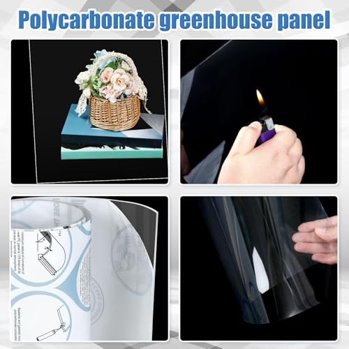 Pushglossy Clear Polycarbonate Greenhouse Panels, 20x2 ft 40 Mil UV Proof