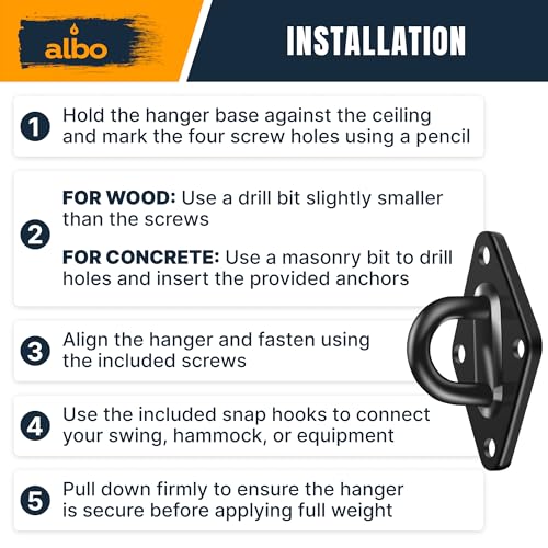Albo Swing Hangers 2 PCS, 2650LBS, Heavy Duty Ceiling Mount Hooks