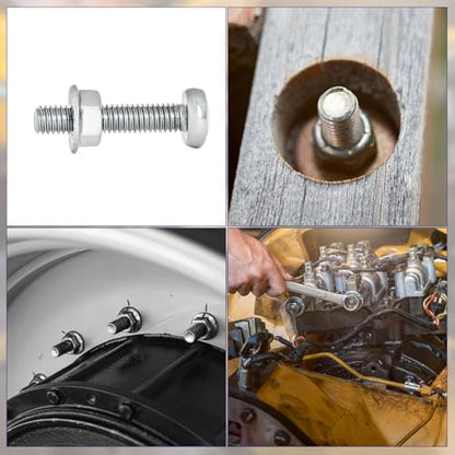 uxcell M12x1.75mm Flange Nylon Insert Lock Nuts 10Pcs 304 Stainless Steel - size: M12-1.75