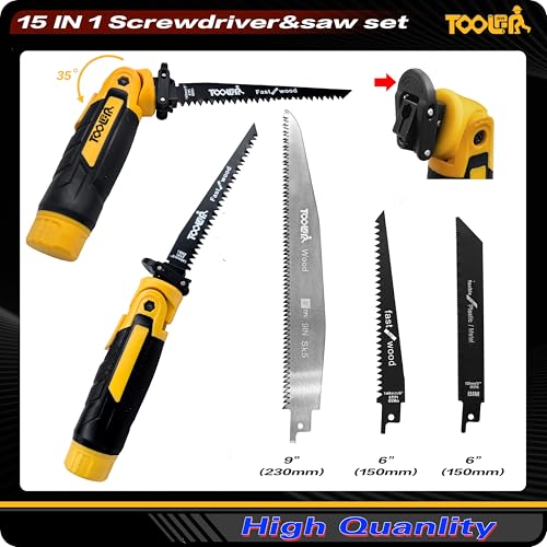 15-In-1 Manual Multi-Blades Hand Saw with Screwdriver - color: 15-in-1