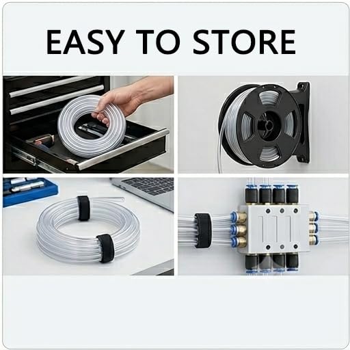 CG WEITENG PNEUMATIC PU Polyurethane Air Tubing, 8mm OD 5mm ID Air Hose Pipe, 16.4 Feet (5m) Flexible Pneumatic Hose for Air Line & Fluid Transfer - White - color: Transparent, size: 5meters-8mmx5mm