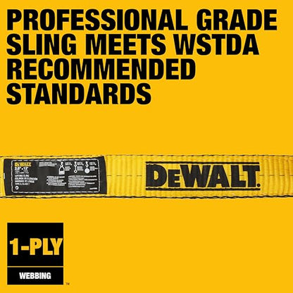 DEWALT 2"×12', 1-Ply, Type 3, Class 7 Heavy-Duty Lifting Sling, 2-Pack - size: 2” x 12’, style: 2 Pack