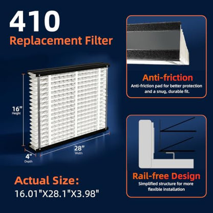 410 Replacement Air Filter, MERV 11,Actual Size: 16"x28"x4", Nominal Size: 16x25x4, HVAC Furnace Filter, Compatible with AprilAire Models 4400, 3410, 2416, 2410, 1610, 1410, 1 Pack - style: 410 [1 Pack]