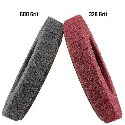 4-1/2 Inch 320 & 600 Grit Scour Flap Disc for Angle Grinder, 10Pcs - color: Maroon/Gray, size: 320/600 Grit - 10Pcs