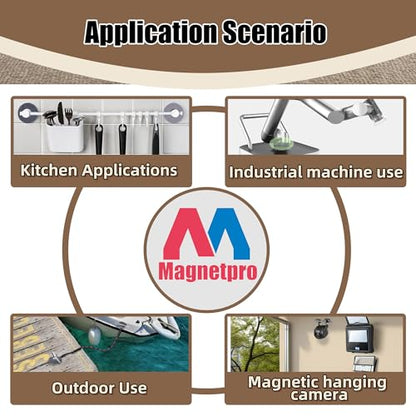 Magnetpro Rubber Coated Mounting Magnets Over 80LB Force - size: 80LB - 1/4"-20 Male 2P