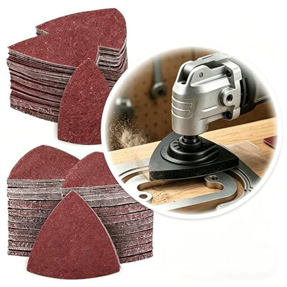156Pcs Oscillating Tool Sanding Pads Kit, 3Pcs Triangle Sanding Pads and 3Pcs Finger Sanding Pad, 150Pcs Multitool Sandpaper Set, Grit Fit for Finishing Wood Sanding - size: 156pcs Triangle and Finger Sanding Pads