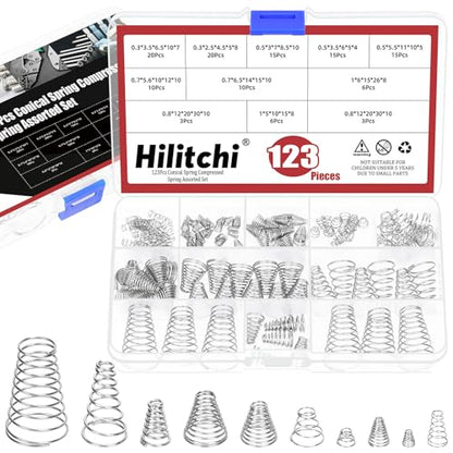 Hilitchi 149PCS 15 Sizes Spring Assortment Kits Stainless Steel Compressed Springs Extension Springs for Shop and Home Repairs(Silver) - style: No.2