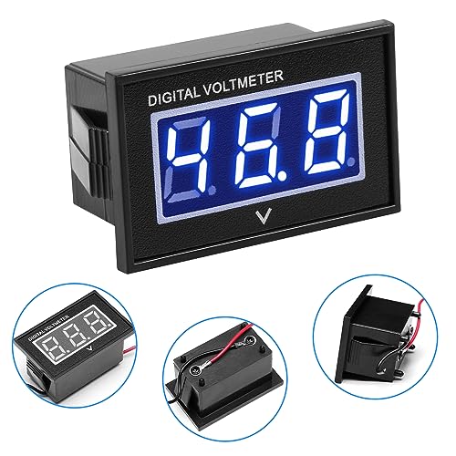 RDBS LED Digital Voltage Battery Gauge for Golf Cart Blue