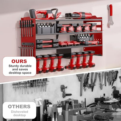 oviitech Large Power Tool Organizer Wall Mount Red - color: Red