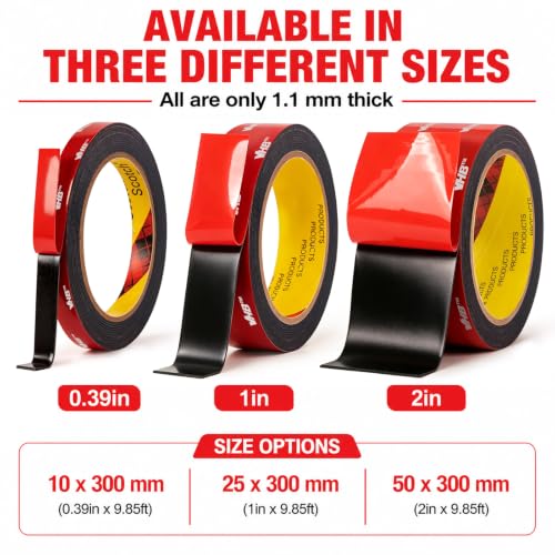 Heavy Duty Removable Double Sided Tape for Picture & Wall, 2in x 9.85ft - size: 2in X 9.85ft