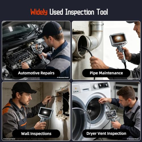 Daxiongmao Articulating Borescope, 1080P HD Inspection Camera with Lights