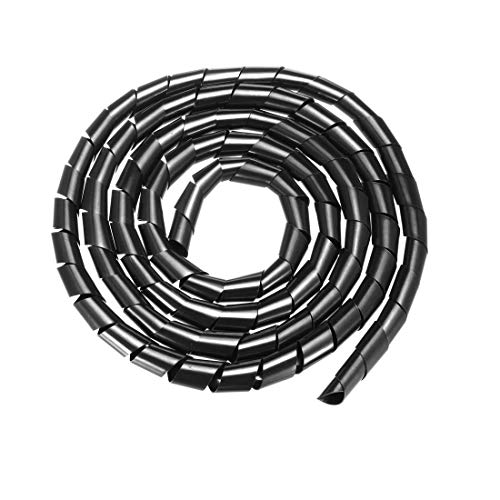 uxcell 18mm Flexible Spiral Cable Wrap Wire Cord Wraps Computer Manage Cord 3Meter Length Black - size: 16mmx18mmx3000mm