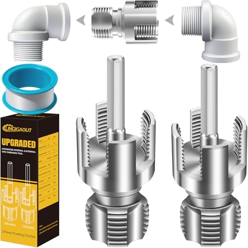2-Piece PVC Pipe Threading Tool, 1/2 and 3/4 Inch - size: 1/2+3/4