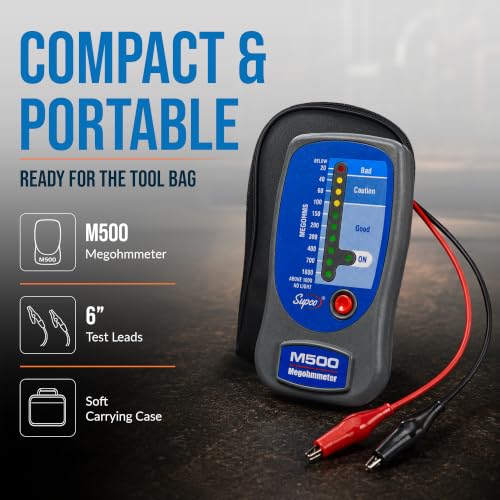 Supco M500 Electronic Megohmmeter, 0 to 1000 Megohms