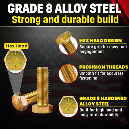 Chenango Supply 5/8-11 x 2 Grade 8 Hex Head Cap Screws - size: 5/8-11 x 2" Hex Bolt