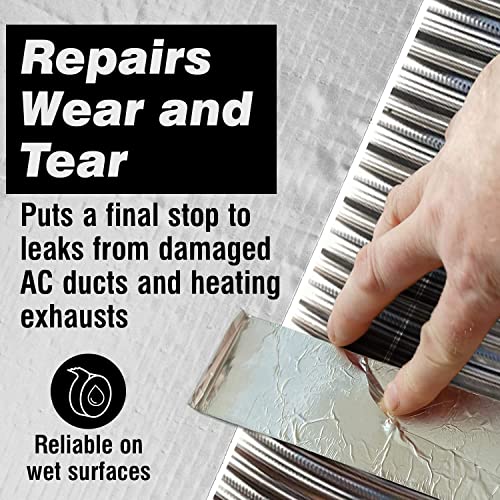 Impresa High Temperature Aluminum Foil Tape - 30 ft x 1.5 in, 0.15 mm Thick, Silver - Heat Resistant Sealing & High Heat Tape - Waterproof & Extra Thick Ductwork Sealer