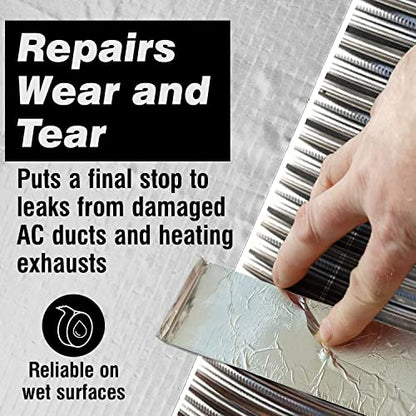 Impresa High Temperature Aluminum Foil Tape - 30 ft x 1.5 in, 0.15 mm Thick, Silver - Heat Resistant Sealing & High Heat Tape - Waterproof & Extra Thick Ductwork Sealer