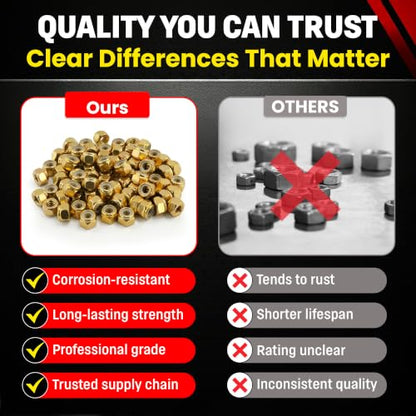 Chenango Supply 1/4-20 USS Nylon Insert Lock Nuts, Grade 8 (50 Pieces) - size: 1/4-20 Nylock 50pcs