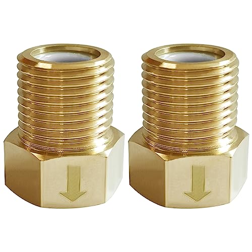 Joywayus Brass Check Valve 1/2" Male to 1/2" Female Thread One Way Non Return Backflow Preventer Check Valves (Pack of 2) - size: Male to Female