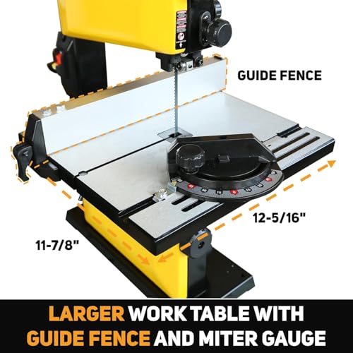 WOODSKIL 9-Inch Band Saw, 3-Amp Benchtop Bandsaw, 2500 FPM Blade Speed - size: 9 inch
