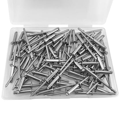 ALLCLEAN 75 Pcs 3/16"x3/4" Stainless Steel Blind Pro Rivets,4.8 x 20mm Pop Rivets,Stainless Steel Grip and Stainless Steel Mandrel - color: Stainless Steel, size: 3/16"x3/4"