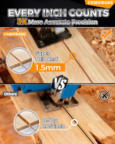 COMOWARE 7 1/4“ Circular Saw Blade, 40T ATB Circular Saw Blade, 5/8" Arbor, TCT Carbide-Tipped, Anti-Vibration, Teflon Anti-Stick, Miter Saws Blades for Wood, Laminate, Plywood & Hardwoods - size: 7-1/4" 40T
