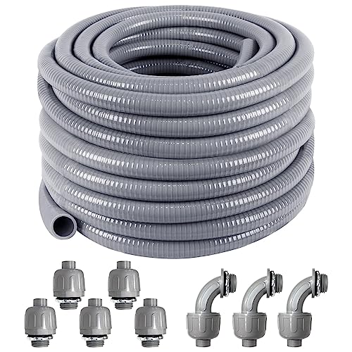 1/2inch 100ft Liquid-Tight Conduit and Connector Kit,Flex Conduit - size: 1/2IN,100FT