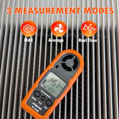 BTMETER Handheld Anemometer - Lightweight Wind Speed Gauge (816B-2pcs) - color: Red