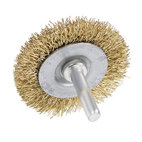 uxcell 2-Inch Wire Wheel Brush Bench 1/4-Inch Shank Crimped Steel 10 Pcs - size: 2 Inch