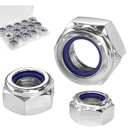 Nylon Insert Locknuts,12 Pack M12 x 1.75mm 304 Stainless Steel A2-70 Lock Nuts,Standard Metric Thread Nylock Nuts for Bolts (12pcs M12)