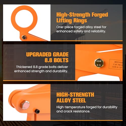 705 lbs Stone Lifting Clamp, 0-2.6 in Opening Range