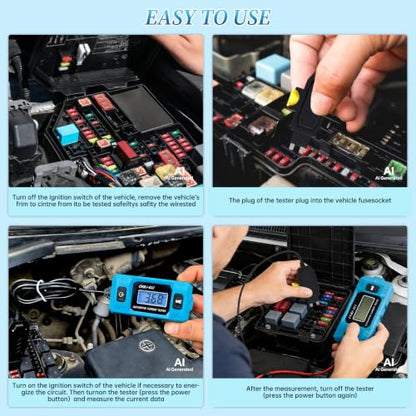 Car Fuse Tester,Automotive Circuit Tester(0.01A~19.99A) with Battery