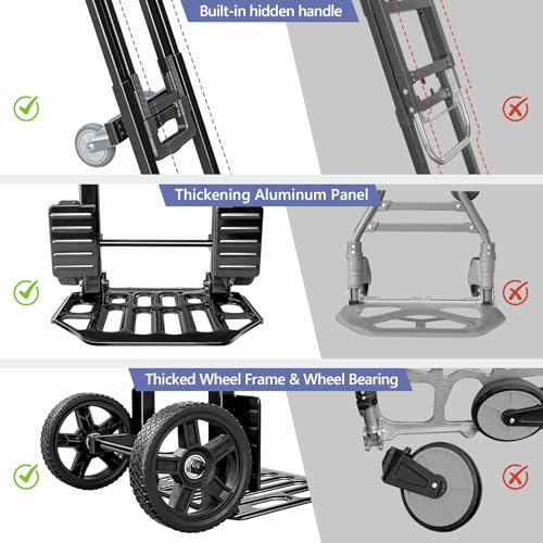 KEDSUM 4-in-1 Convertible Dolly Cart with Crate600LB Heavy Duty Hand Truck