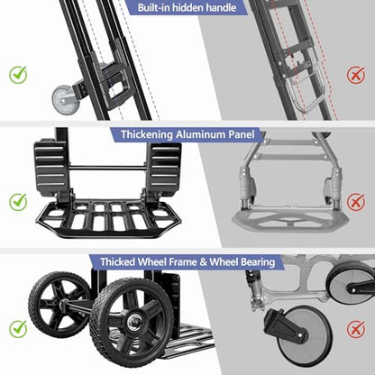 KEDSUM 4-in-1 Convertible Dolly Cart with Crate600LB Heavy Duty Hand Truck