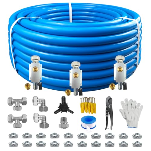 Compressed Air Line Kit, 3/4" x 100’&200‘&300‘ HDPE-Aluminum-HDPE Piping, Air Line Hose, Air Hose Kit with Air Compressor Accessories and Airline Tubing - size: 100ft