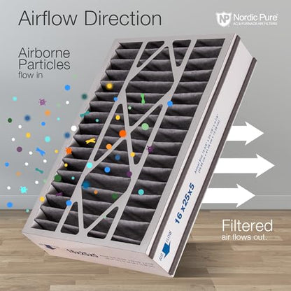 Nordic Pure 16x25x5 Pleated MERV 8 Plus Carbon Air Filter 1 Pack - style: MERV 8 P + Carbon