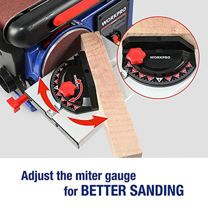 WORKPRO 4 x 36 Belt Sander with 6 Inch Disc, Belt Disc Sander