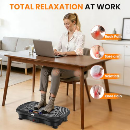 AXV Vibration Plate Exercise Machine Fitness Platform Body Vibrating Board - color: SLIM.DEEPBLACK