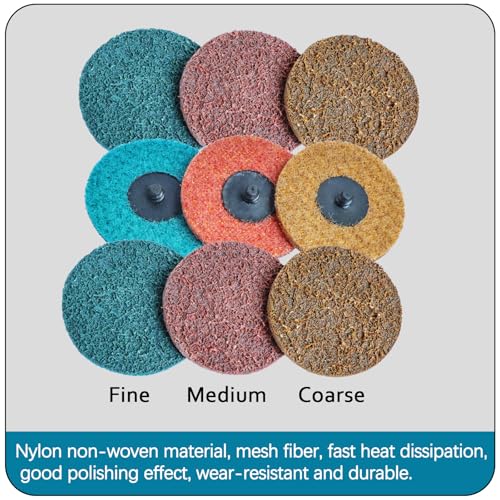 58PCS 3 Inch Quick Change Sanding Disc Set,Surface Conditioning Disc for Die Grinder Surface Prep Strip Grind Polish Burr Finish Rust Paint Removal