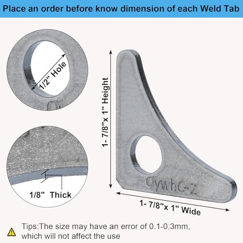 Weld On Tabs,Triangle Gusset Shock Mount,1/2" Hole,1/8" Thick,10 pcs - color: Axle / Flat Mount-1/8" Thick
